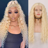 Long Body Curly Lace Front Wig - Synthetic Fiber - Versatile Styling Option